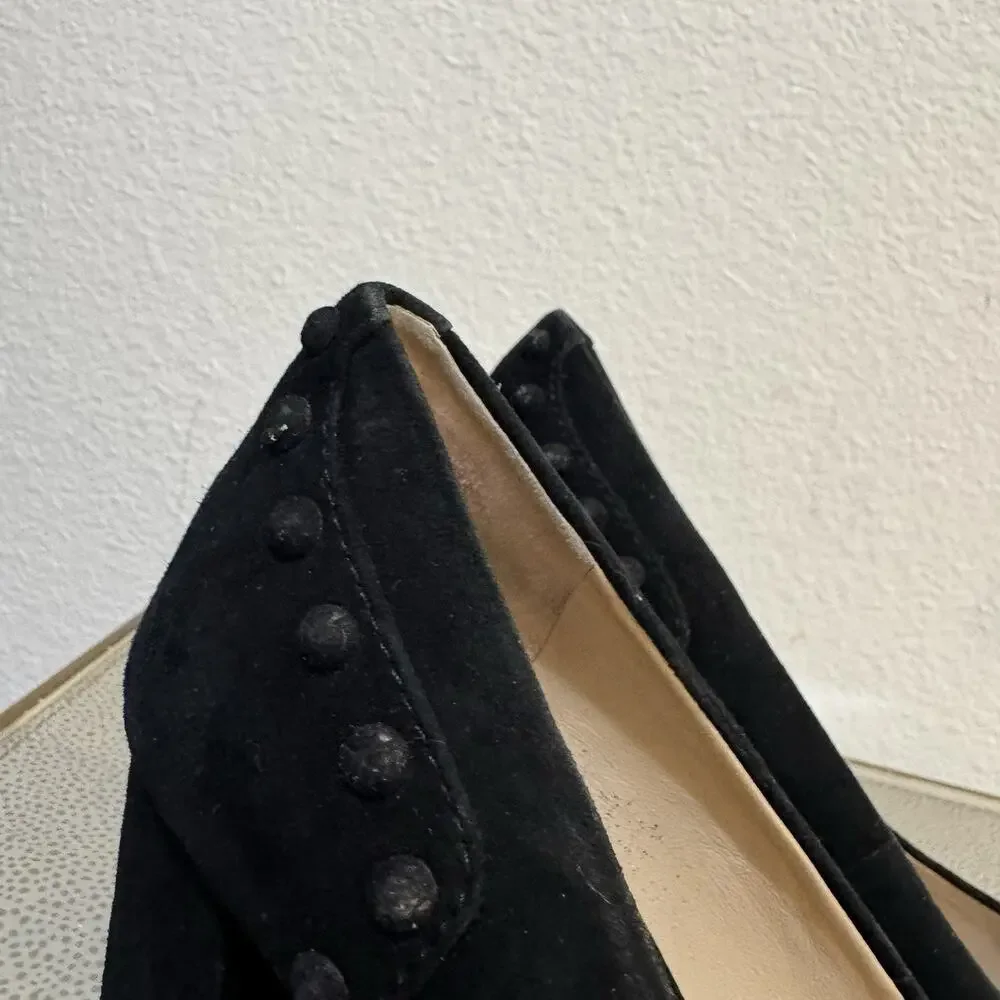 Tory Burch Z4149 Black Colt 85mm Soho Suede Pump Sz 8.5 M
